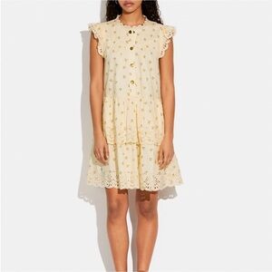 🔥 Coach Broderie Anglaise organic cotton dress NWT sz6 NWT